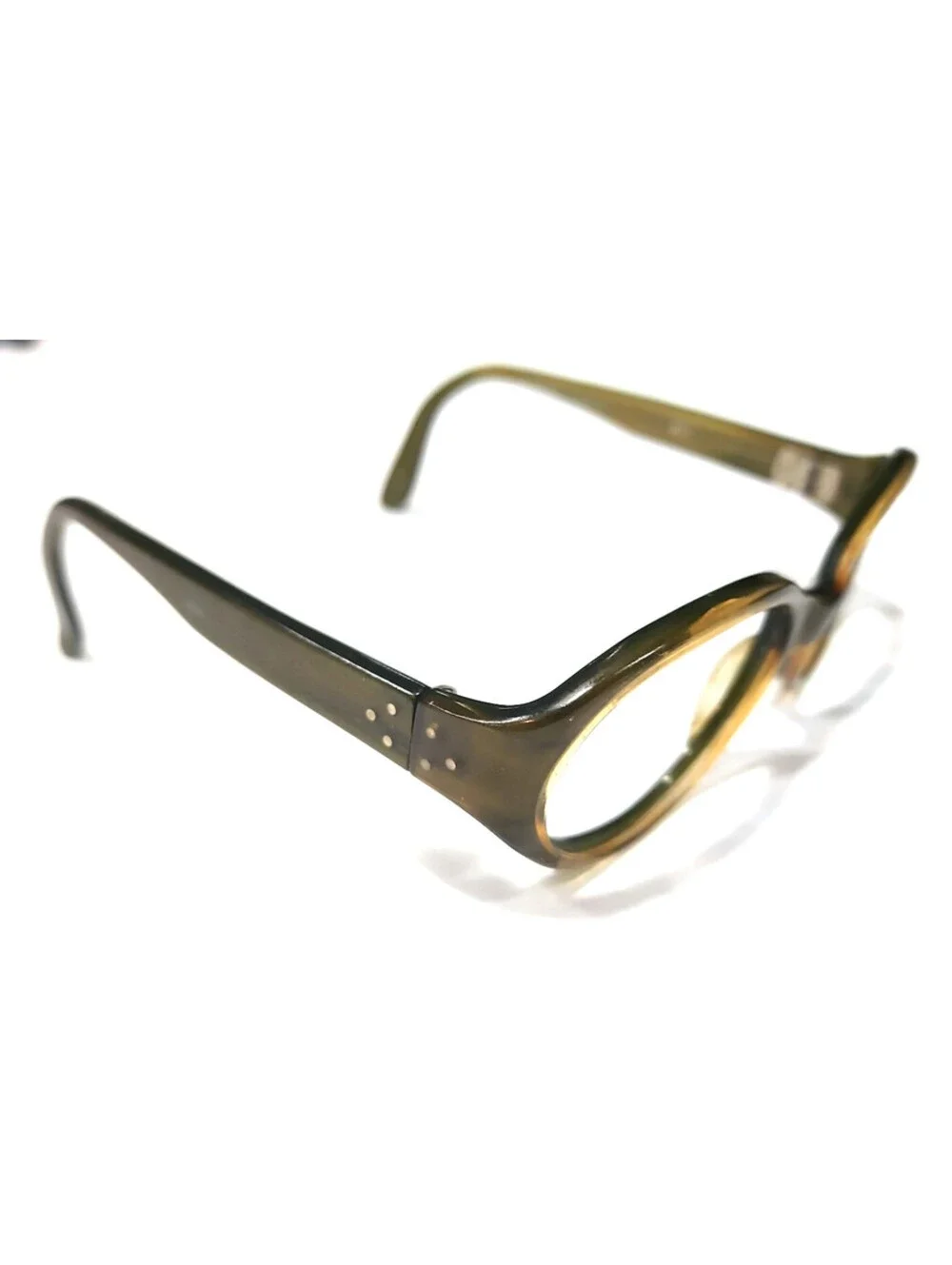 Beausoleil Paris 407 Vintage Small Brown Olive Oval Sunglasses Frame France